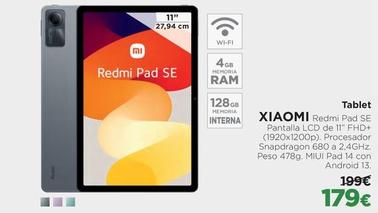 Oferta de Xiaomi - Tablet Redmi Pad SE por 179€ en El Corte Inglés