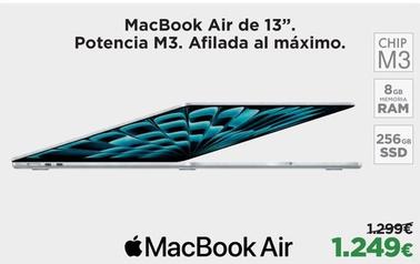 Oferta de Apple - Macbook Air De 13" Potencia M3 por 1249€ en El Corte Inglés
