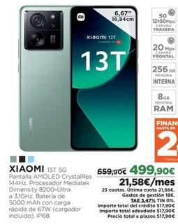 Oferta de Xiaomi - 13T 5G por 499,9€ en El Corte Inglés