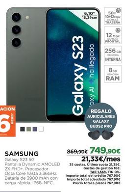 Oferta de Samsung - Galaxy S23 por 749,9€ en El Corte Inglés
