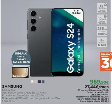 Oferta de Samsung - Galaxy S24 por 969,9€ en El Corte Inglés