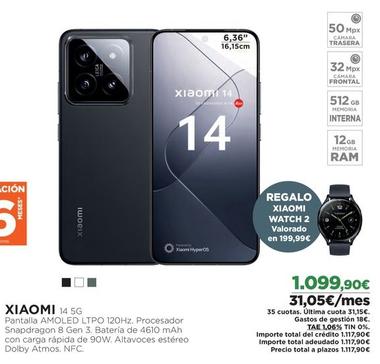 Oferta de Xiaomi - 14 5g por 1099,9€ en El Corte Inglés