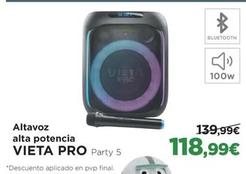 Oferta de Vieta Pro - Altavoz Alta Potencia Party 5 por 118,99€ en El Corte Inglés