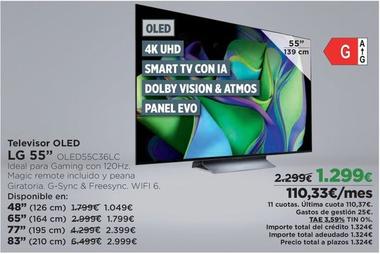 Oferta de Lg - Televisor OLed 55" OLED55C36LC por 1299€ en El Corte Inglés