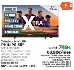 Oferta de Philips - Televisor Miniled 55" 55PML9008/12 por 749€ en El Corte Inglés