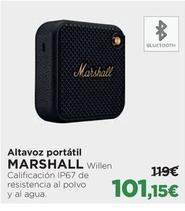 Oferta de Marshall - Altavoz Portátil Willen por 101,15€ en El Corte Inglés