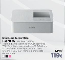 Oferta de Canon - Impresora Fotográfica por 119€ en El Corte Inglés
