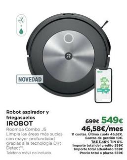 Oferta de Irobot - Robot Aspirador Y Friegasuelos por 549€ en El Corte Inglés
