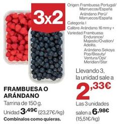Oferta de El Corte Inglés - Frambuesa / Arandano por 3,49€ en El Corte Inglés
