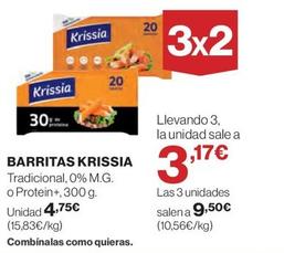 Oferta de Krissia - Barritas Tradicional / Protein+ por 4,75€ en El Corte Inglés