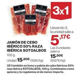 Oferta de Sotoalbos - Jamón De Cebo Ibérico 50% Raza Ibérica por 15,5€ en El Corte Inglés
