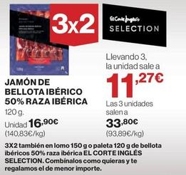 Oferta de El Corte Inglés - Jamón De Bellota Ibérico 50% Raza Ibérica por 16,9€ en El Corte Inglés