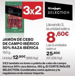 Oferta de El Corte Inglés - Jamón De Cebo De Campo Ibérico 50% Raza Ibérica por 12,9€ en El Corte Inglés