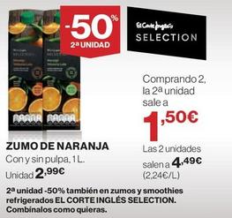 Oferta de El Corte Inglés - Zumo De Naranja por 2,99€ en El Corte Inglés