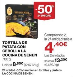 Oferta de La Cocina De Senen Tortilla De Patata Con Cebolla por 8,8€ en El Corte Inglés