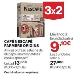 Oferta de Nescafé - Café Farmers Origins por 13,65€ en El Corte Inglés