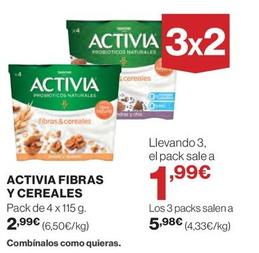 Oferta de Danone - Activia Fibras Y Cereales por 2,99€ en El Corte Inglés