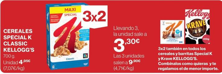 Oferta de Kellogg's - Cereales Special K Classic por 4,95€ en El Corte Inglés