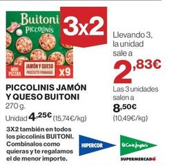 Oferta de Buitoni - Piccolinis Jamón Y Queso por 4,25€ en El Corte Inglés