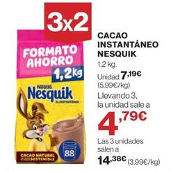 Oferta de Nestlé - Cacao Instantáneo Nesquik por 7,19€ en El Corte Inglés
