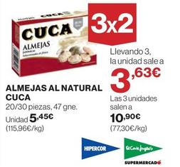 Oferta de Cuca - Almejas Al Natural por 5,45€ en El Corte Inglés