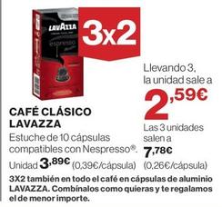 Oferta de Lavazza - Café Clásico por 3,89€ en El Corte Inglés