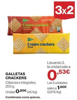 Oferta de El Corte Inglés - Galletas Crackers Clásicas / Integrales por 0,8€ en El Corte Inglés