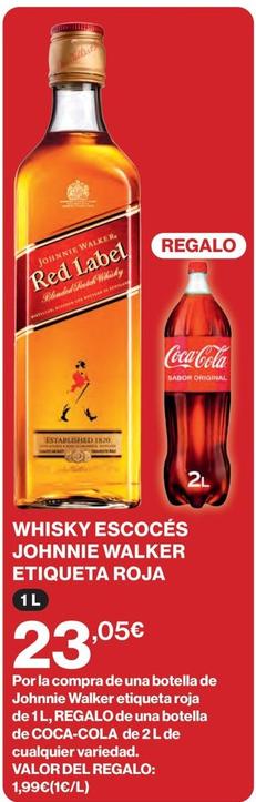 Oferta de Johnnie Walker - Whisky Escocés Etiqueta Roja por 23,05€ en El Corte Inglés