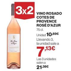 Oferta de Rose D'Azur - Vino Rosado Cotes De Provence por 10,69€ en El Corte Inglés