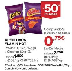 Oferta de Aperitivos Flamin Hot por 1,5€ en El Corte Inglés