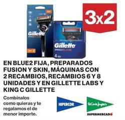 Oferta de Gillette - En Blue2 Fija, Preparados Fusion Y Skin, Máquinas Con 2 Recambios, Recambios 6y8 Unidades Y En Labs Y King C en El Corte Inglés