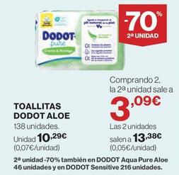 Oferta de Dodot - Toallitas Aloe por 10,29€ en El Corte Inglés