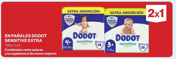 Oferta de Dodot - En Pañales Sensitive Extra en El Corte Inglés