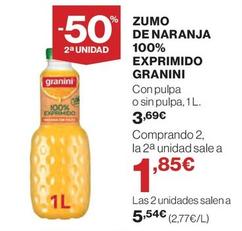 Oferta de Granini - Zumo De Naranja 100% Exprimido por 3,69€ en El Corte Inglés