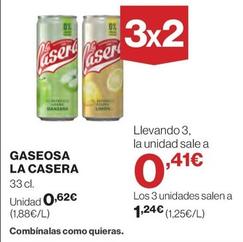 Oferta de La Casera - Gaseosa por 0,62€ en El Corte Inglés