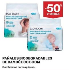 Oferta de Eco Boom - Pañales Biodegradables De Bambú en El Corte Inglés