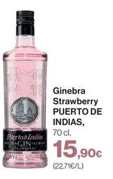 Oferta de Puerto De Indias - Ginebra Strawberry por 15,9€ en El Corte Inglés