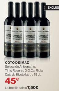 Oferta de Coto De Imaz - Tinto Reserva D.o.ca. Rioja. por 7,5€ en El Corte Inglés