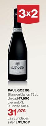Oferta de Paul Goerg - Blanc De Blancs por 47,95€ en El Corte Inglés