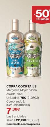 Oferta de Coppa Cocktails - Margarita, Mojito O Piña Colada por 14,75€ en El Corte Inglés