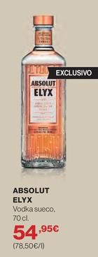 Oferta de Absolut Elyx - Vodka Sueco por 54,95€ en El Corte Inglés