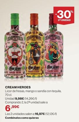 Oferta de Cream Heroes - Licor De Fresas, Mango O Sandía Con Tequila por 9,98€ en El Corte Inglés