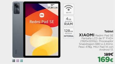 Oferta de Xiaomi - Redmi Pad Se por 169€ en El Corte Inglés