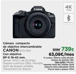 Oferta de Canon - Cámara Compacta De Objetivo Intercambiable por 739€ en El Corte Inglés