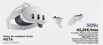 Oferta de Meta - Gafas De Realidad Mixta por 509€ en El Corte Inglés