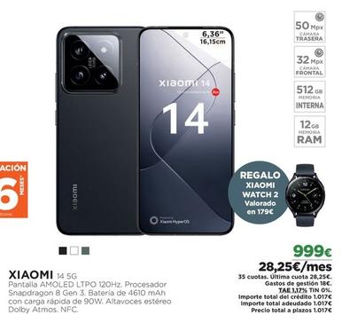 Oferta de Xiaomi - 14 5g por 999€ en El Corte Inglés
