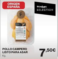 Oferta de Pollo Campero Listo Para Asar por 7,5€ en El Corte Inglés