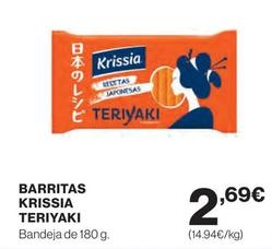 Oferta de Krissia - Barritas Teriyaki por 2,69€ en El Corte Inglés