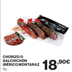 Oferta de Montaraz - Chorizo / Salchichón Ibérico por 18,9€ en El Corte Inglés
