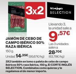 Oferta de El Corte Inglés - Jamón De Cebo De Campo Ibérico 50% Raza Ibérica por 14,35€ en El Corte Inglés